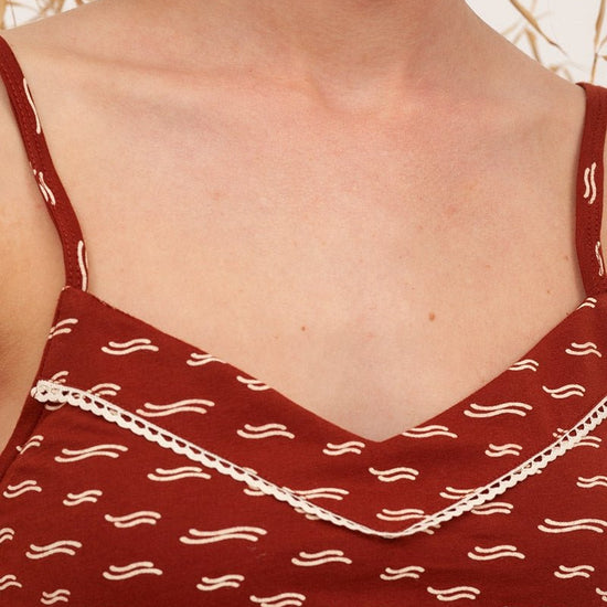 BIBI's sleveless blouse in terracotta - TIRALAHILACHA