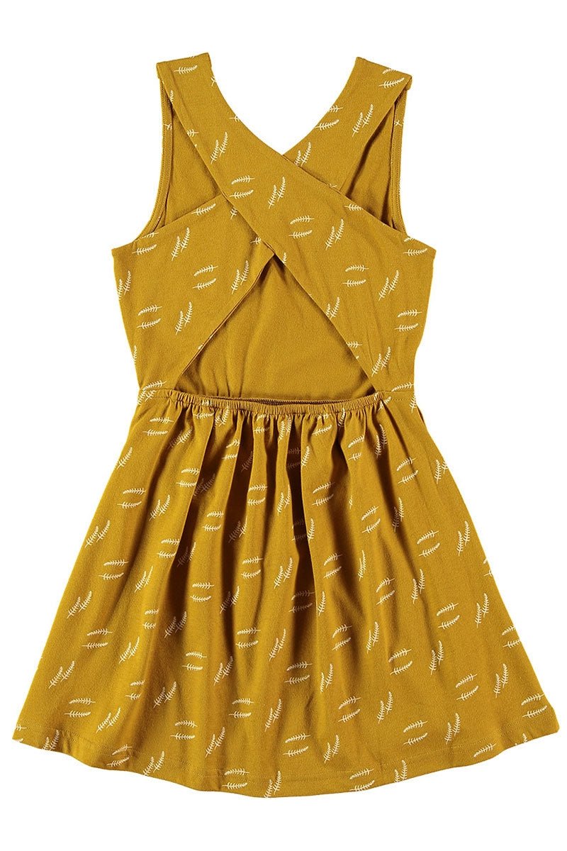 Crossed dress in mustard - TIRALAHILACHA