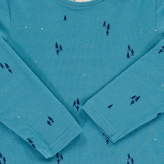 Unisex long sleeve t-shirt in opal blue color - TIRALAHILACHA