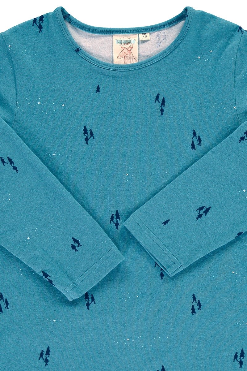Unisex long sleeve t-shirt in opal blue color - TIRALAHILACHA