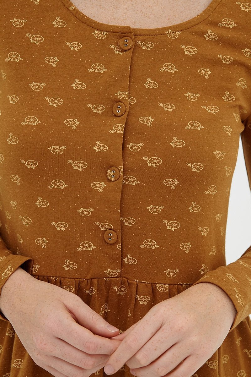 Vestido holgado marrón Dayanna - TIRALAHILACHA