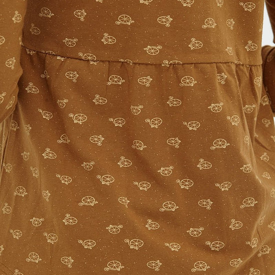 Blusa botones marrón Delia reversible - TIRALAHILACHA
