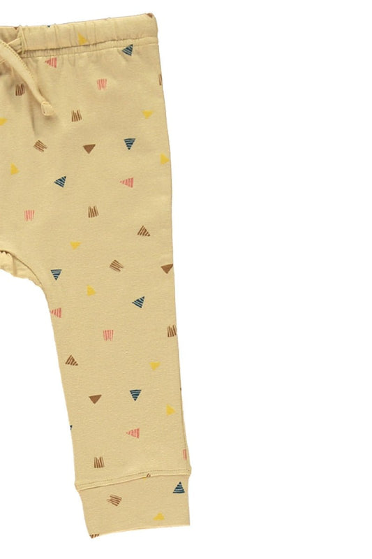 Pantalón bebé beige estampado triángulos - TIRALAHILACHA