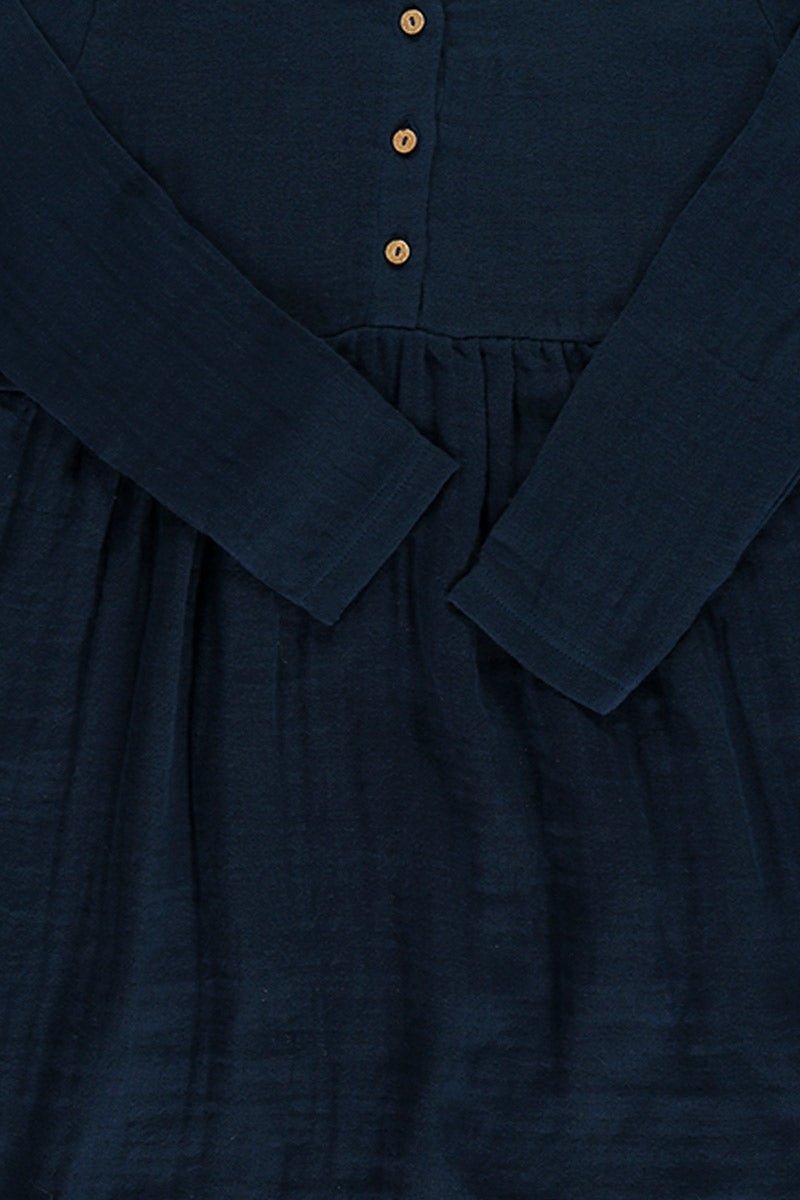 Vestido muselina basic azul marino - TIRALAHILACHA