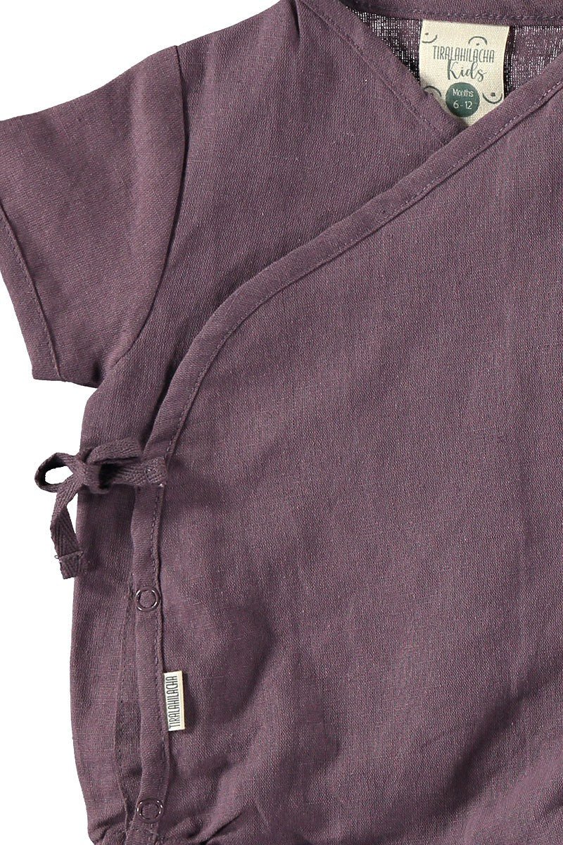 Body Kimono Purple in Linen and Organic Cotton - TIRALAHILACHA
