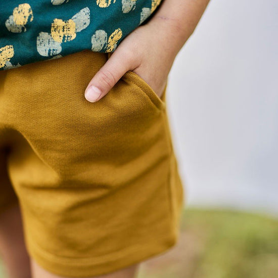 Shorts in mustard 100% organic cotton - TIRALAHILACHA