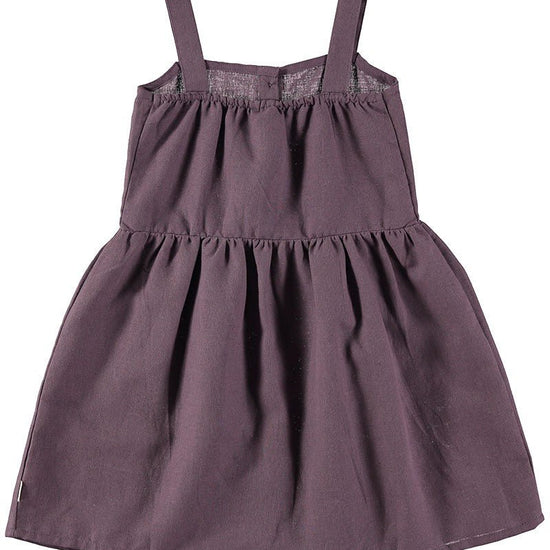 Cross Back Dress in purple made with linen and Organic Cotton - TIRALAHILACHA