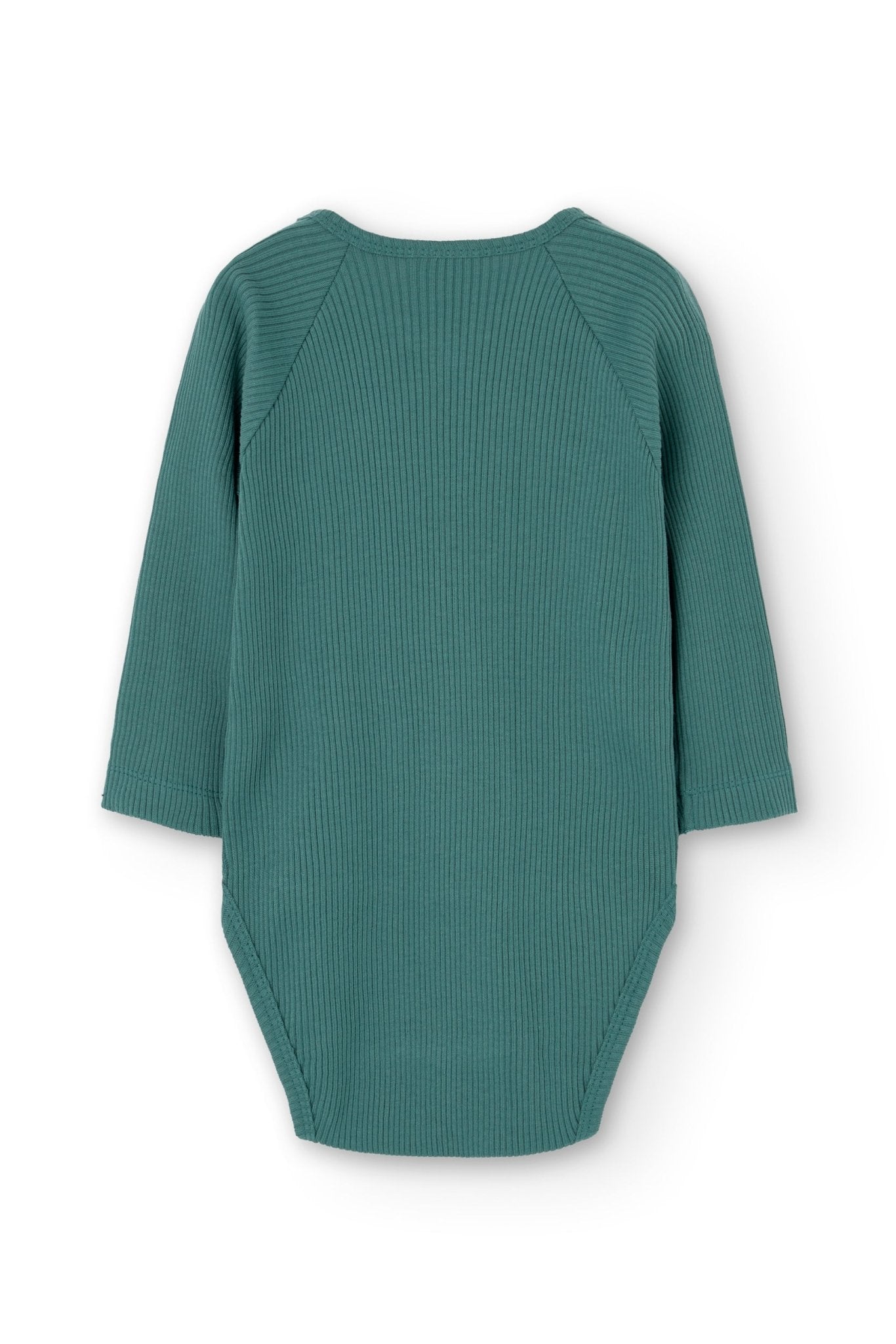 Griselle baby bodysuit with long sleeves blue ribbed - TIRALAHILACHA
