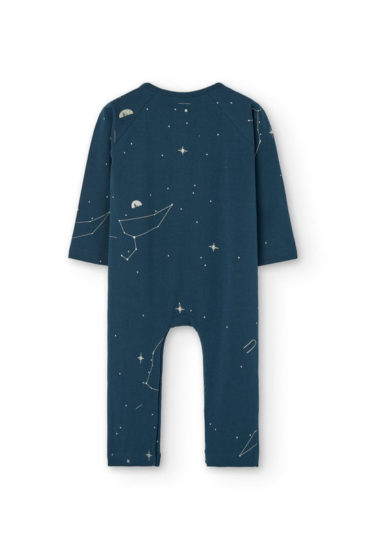 Guida long sleeve baby jumpsuit blue constellations - TIRALAHILACHA
