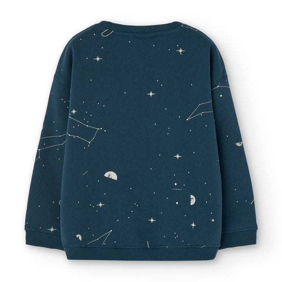 Gaby sweatshirt ranglan sleeves blue constellations - TIRALAHILACHA