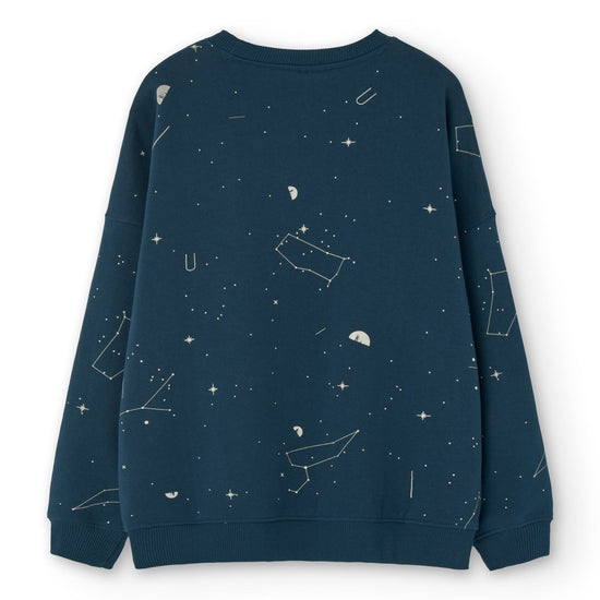 Gabriela oversize sweatshirt midnight blue constellations - TIRALAHILACHA