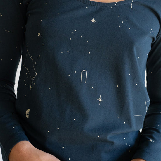 Gaia basic T-shirt blue constellations - TIRALAHILACHA