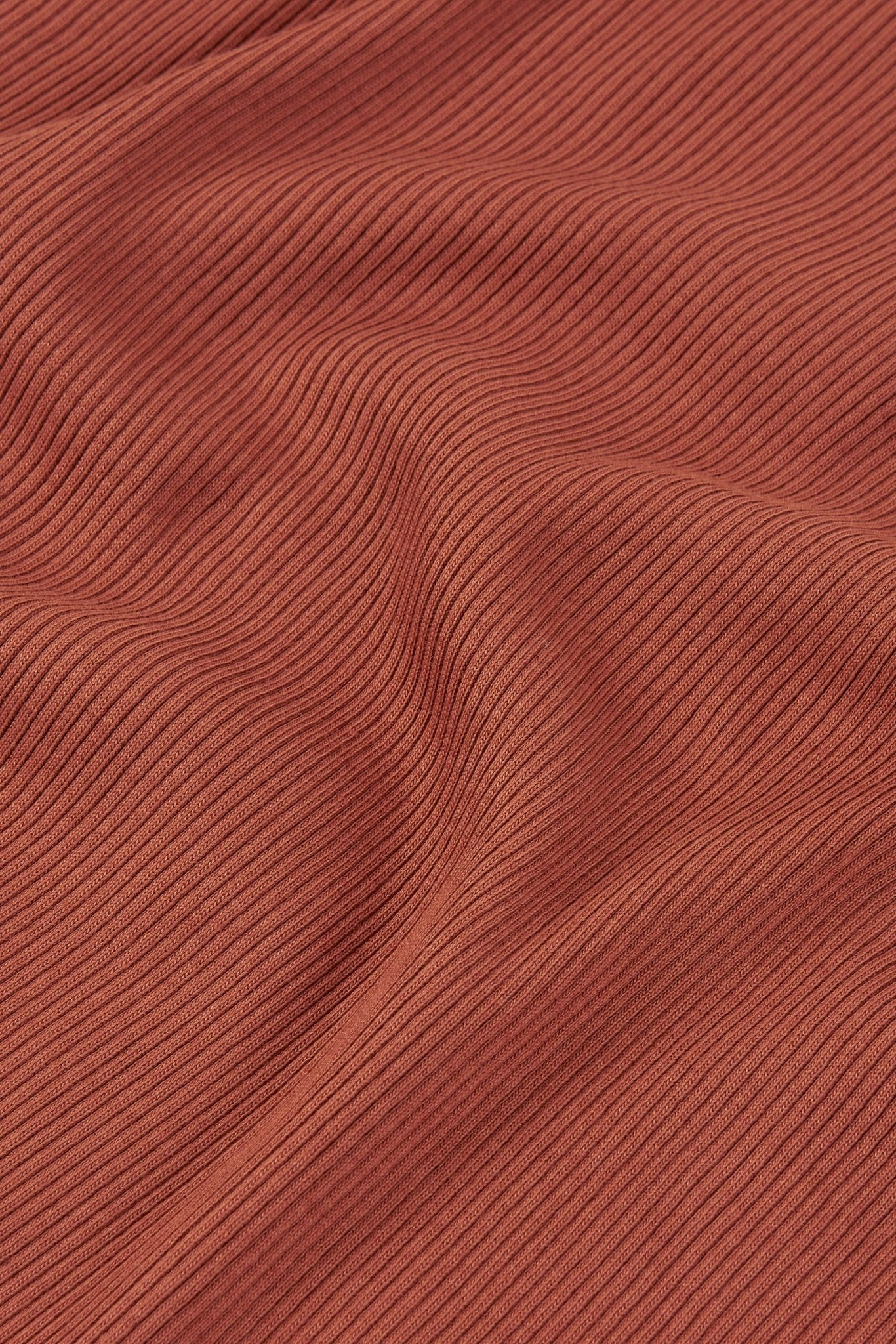 Gaia basic T-shirt Mars red ribbed - TIRALAHILACHA