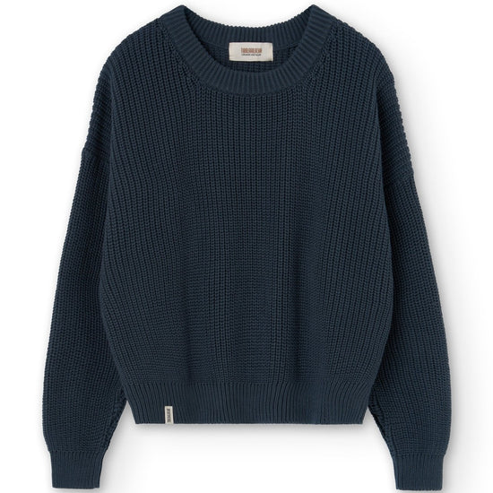 Gyra sweater blue grey organic cotton - TIRALAHILACHA