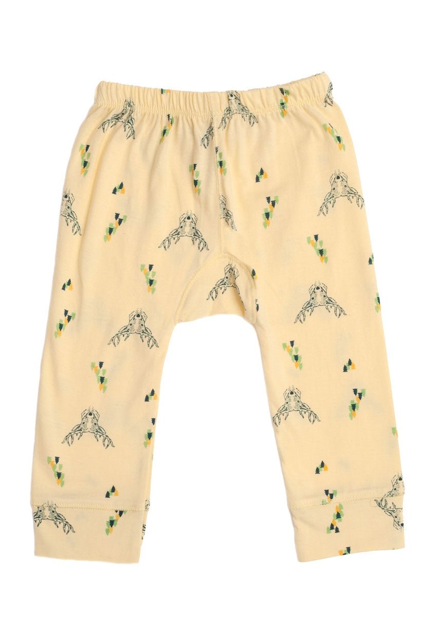 Pantalón bebe amarillo con estampado de ciervos - TIRALAHILACHA