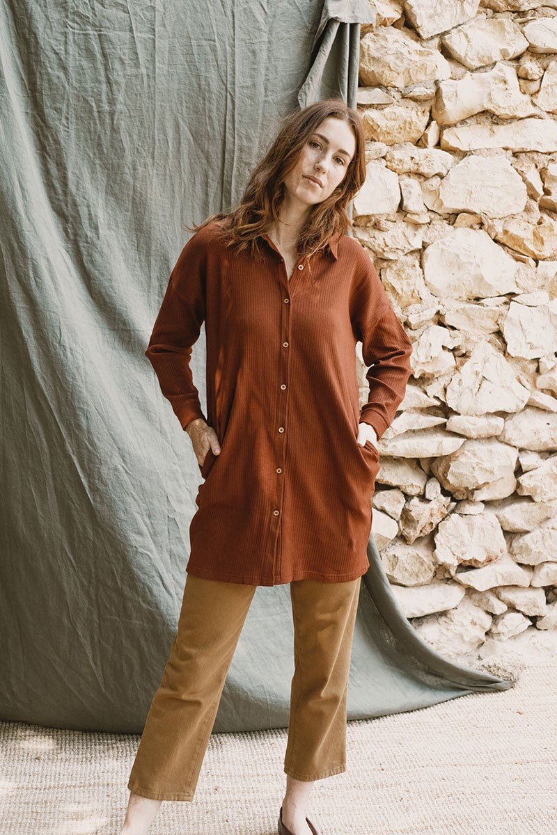 Janire Shirt Dress Garnet Agate - TIRALAHILACHA