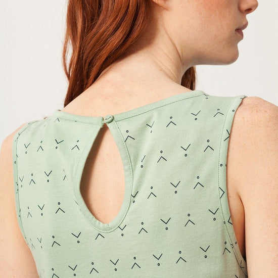 Penelope Charleston dress in mint green and abstract print - TIRALAHILACHA