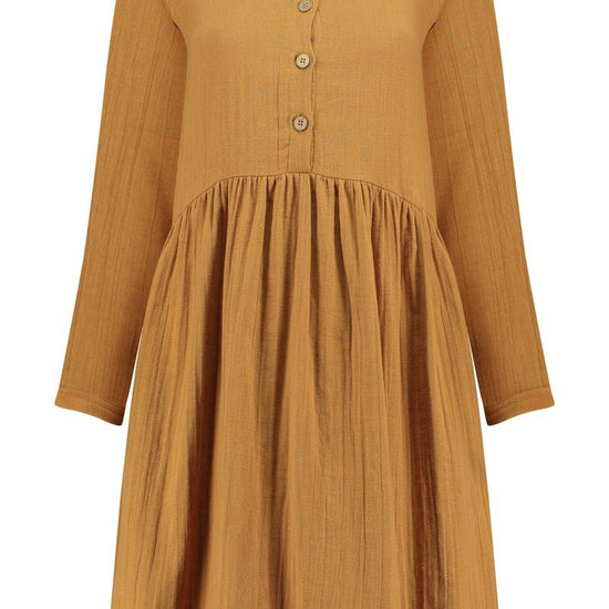Sahar short dress in mustard - TIRALAHILACHA