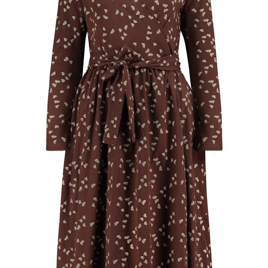 Saray crossover knit dress in brown - TIRALAHILACHA