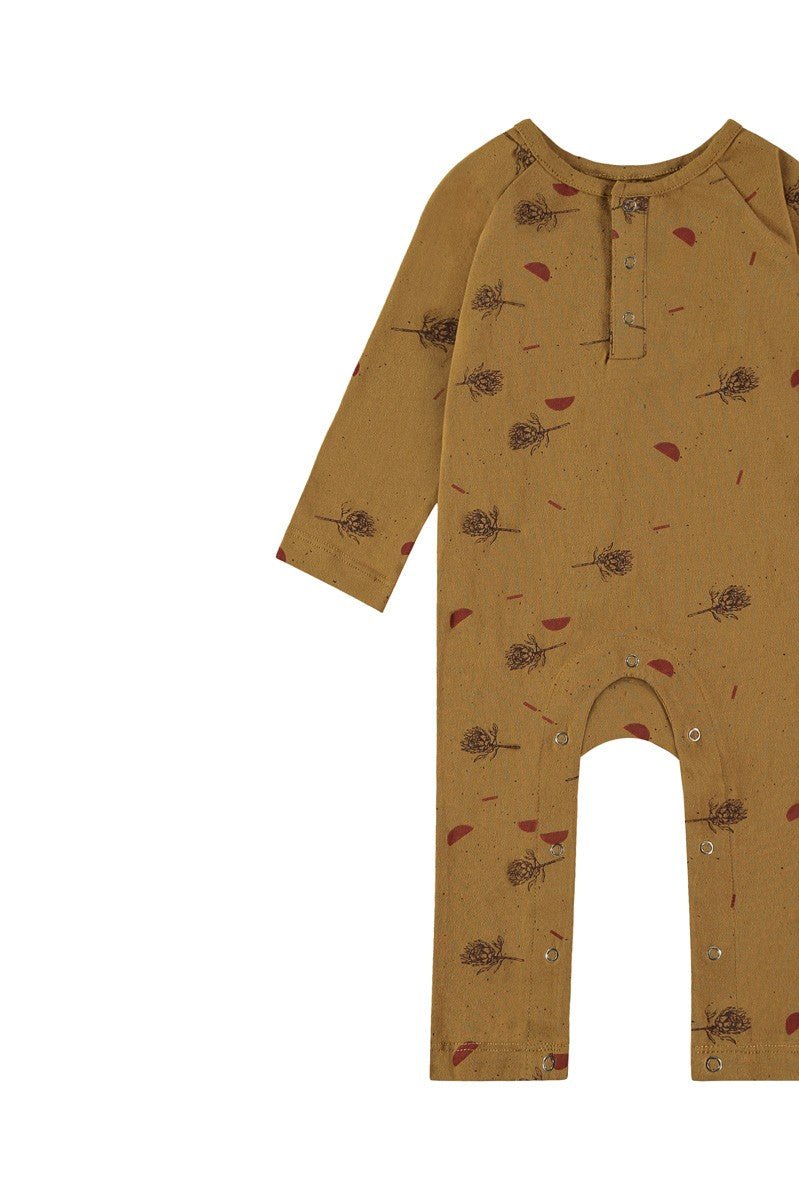 SAM long sleeves baby jumpsuit in mustard - TIRALAHILACHA