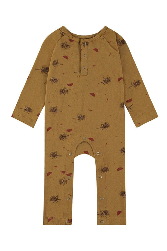 SAM long sleeves baby jumpsuit in mustard - TIRALAHILACHA