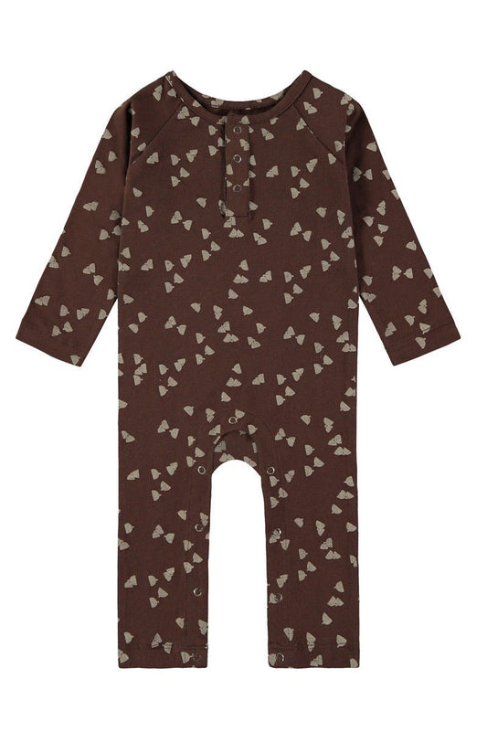 SAM long sleeves baby jumpsuit in brown - TIRALAHILACHA