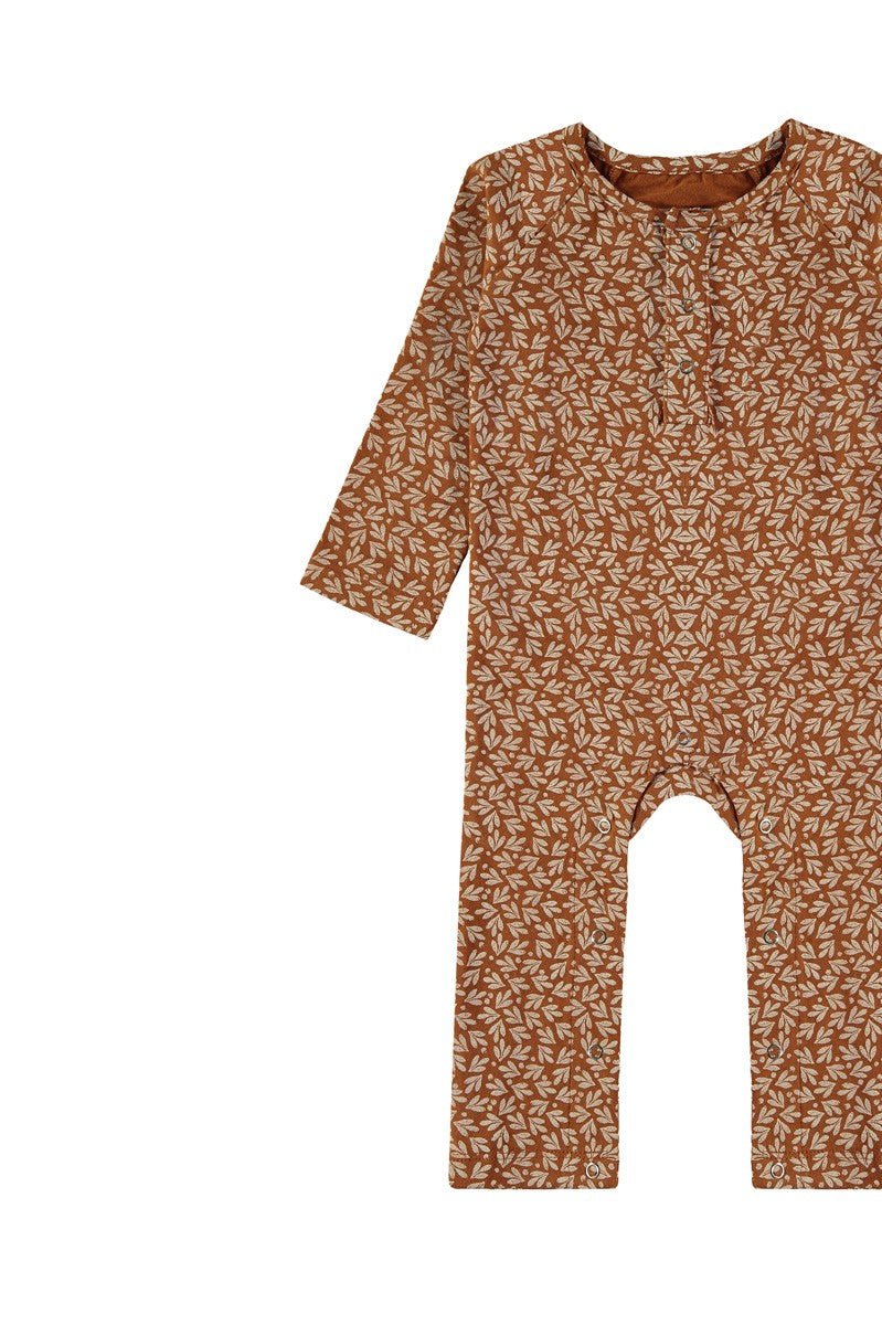 SAM long sleeves baby jumpsuit in terracotta - TIRALAHILACHA